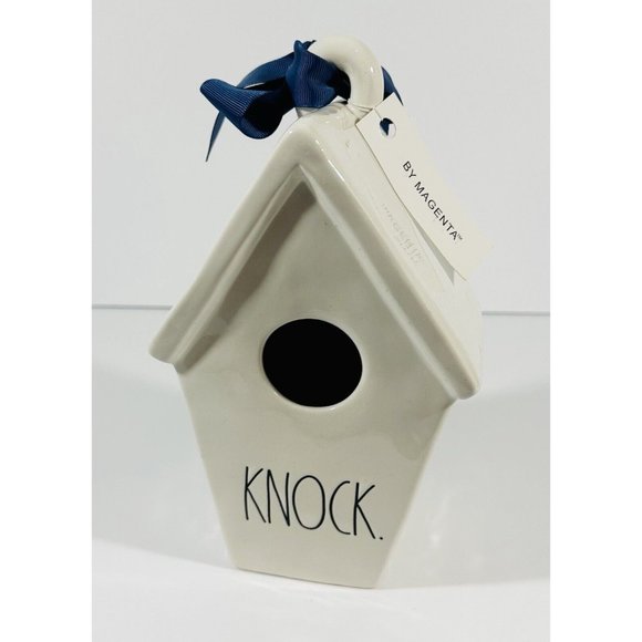 Rae Dunn Other - Rae Dunn KNOCK Birdhouse NEST Artisan Collection Magenta Blue Ribbon Farmhouse